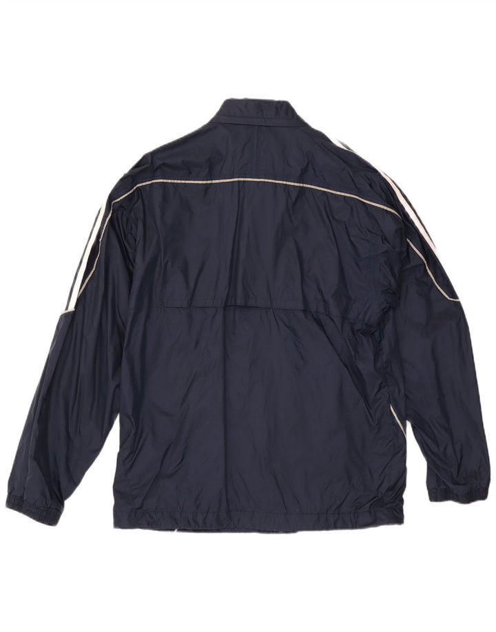 Giacca antipioggia da uomo Adidas con cappuccio UK 36 Small Blu Navy Poliammide