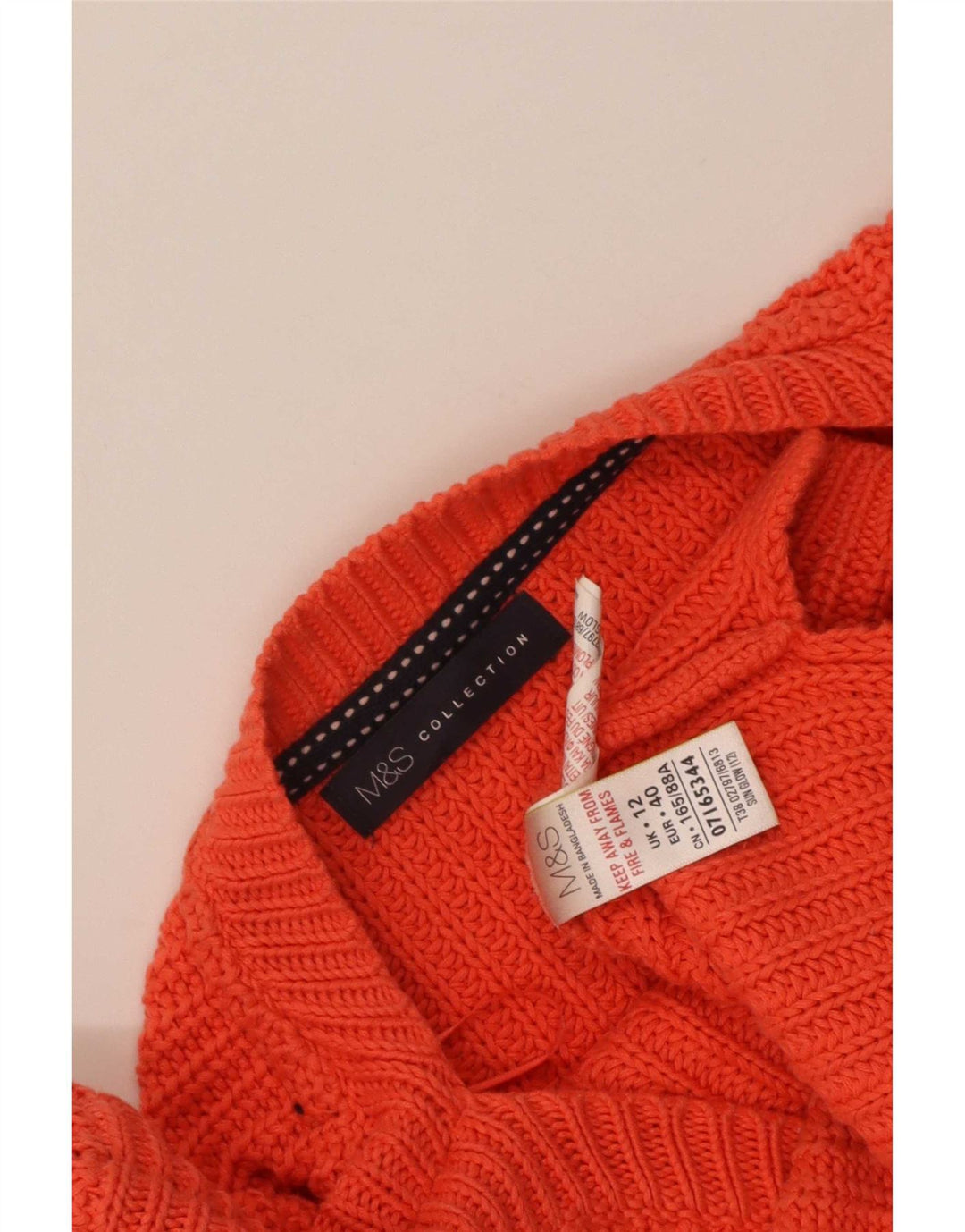 Maglione maglione con scollo a barca da donna Marks & Spencer UK 12 Arancione medio