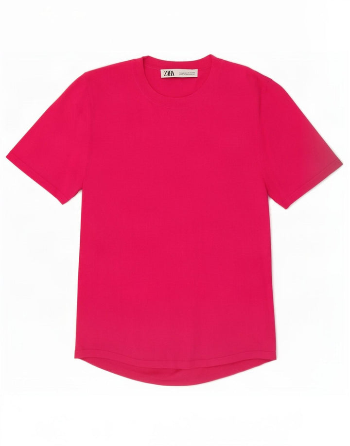 T-shirt Zara da donna Top UK 12 viscosa rosa medio