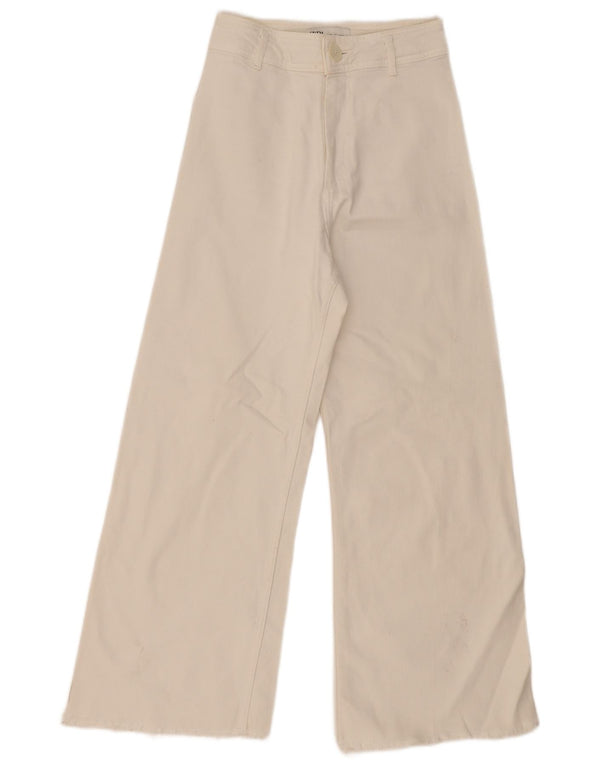 Jeans Zara da donna a gamba larga EU 36 XS W26 L27 Bianco