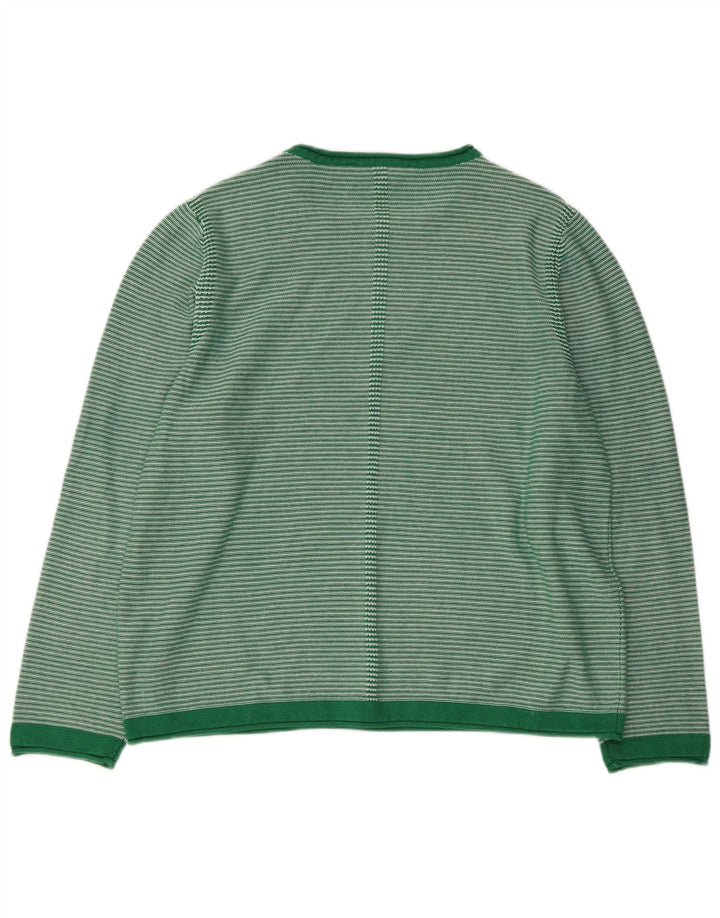 CREW CLOTHING Maglione da donna con scollo a barca UK 18 XL a righe verdi