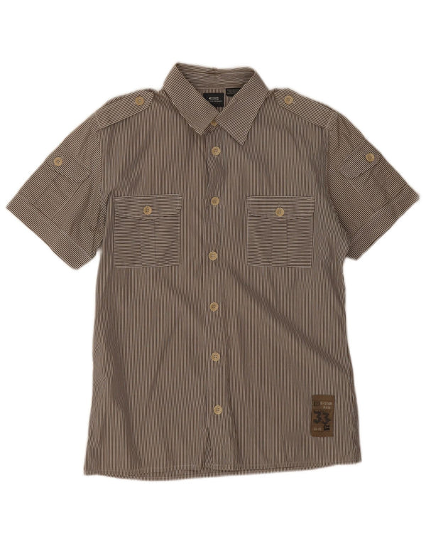 Camicia a maniche corte grafica militare da uomo G-Star grande gessato grigio
