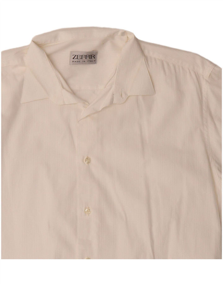Camicia vintage da uomo in cotone bianco medio