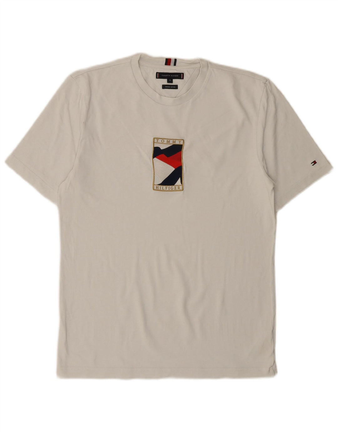 TOMMY HILFIGER T-shirt grafica da uomo Top in cotone bianco medio