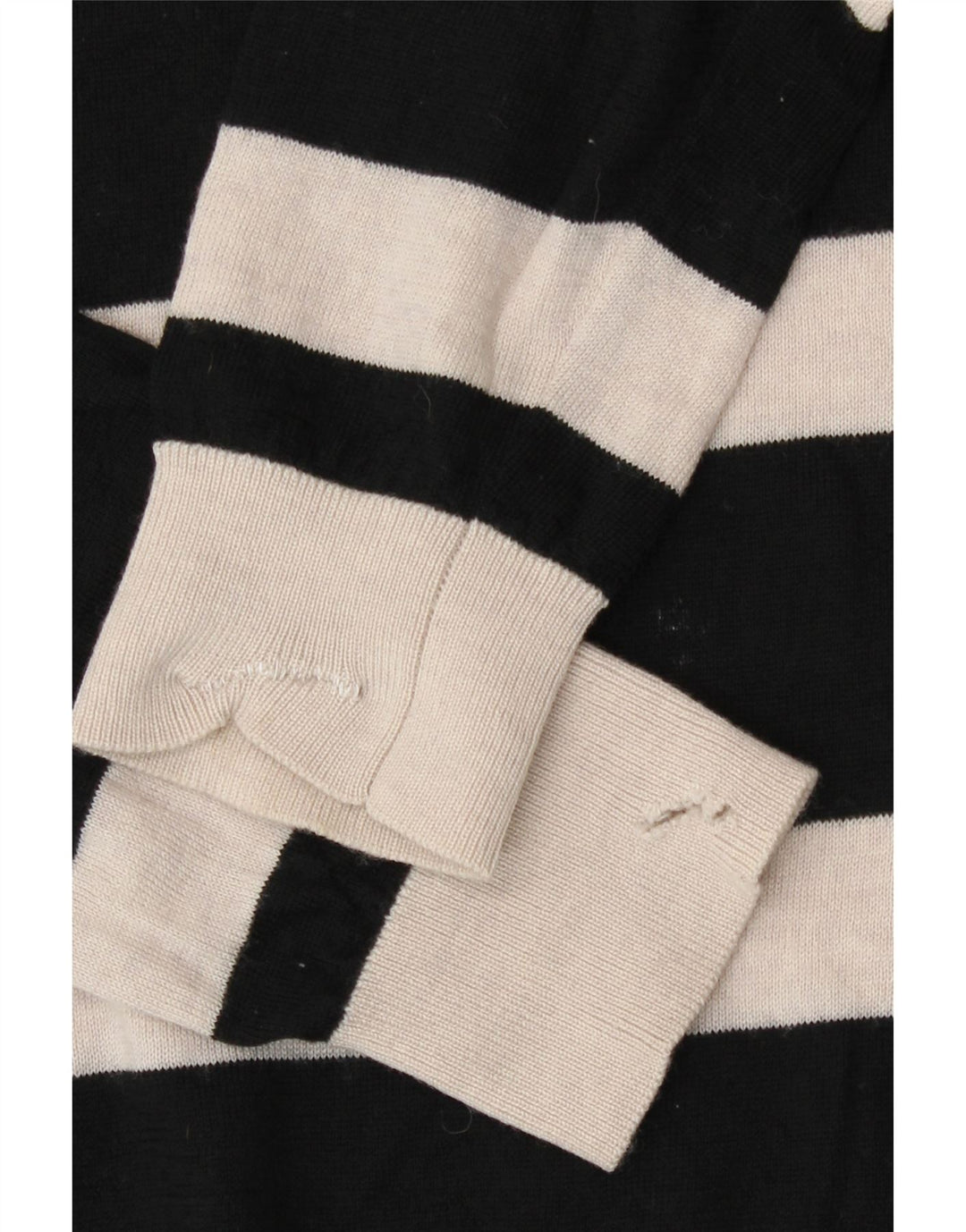Maglione maglione girocollo da donna Marks & Spencer UK 16 grandi righe nere