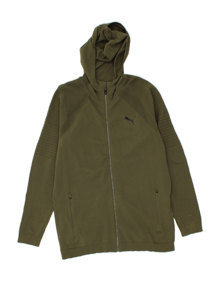 PUMA Mens Zip Hoodie Sweater Medium Khaki Polyester Vintage Puma and Second-Hand Puma from Messina Hembry 