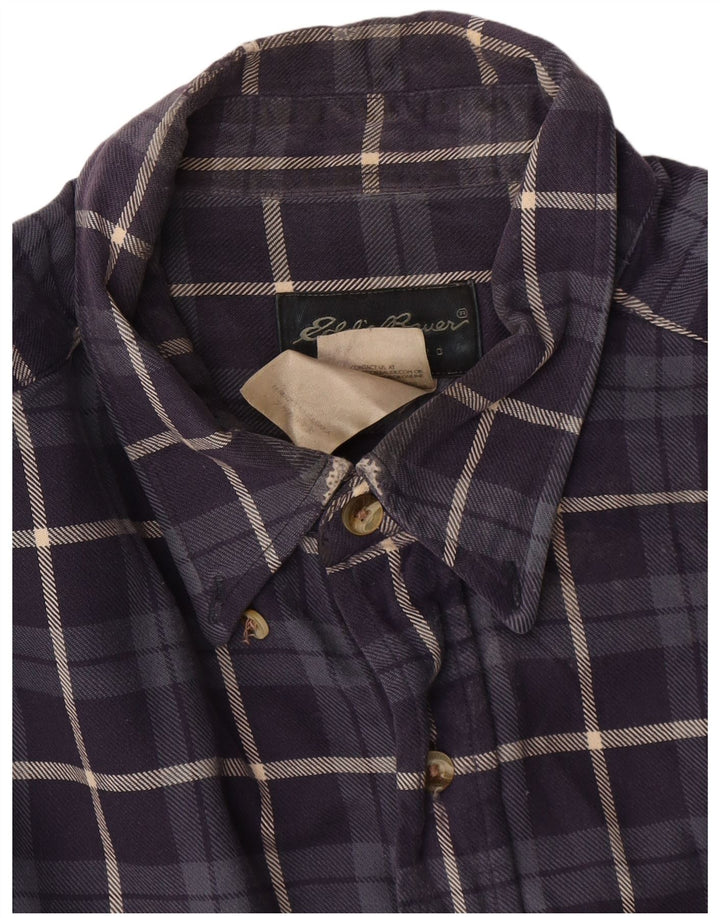 Eddie Bauer Camicia da uomo in flanella di cotone a quadri blu navy grande
