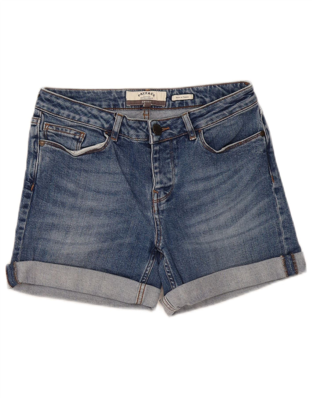 Pantaloncini di jeans da donna Fat Face UK 8 piccoli W28 cotone blu