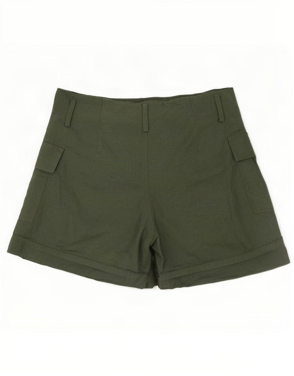 Pantaloncini cargo a vita alta da donna Zara XS W24 lino kaki