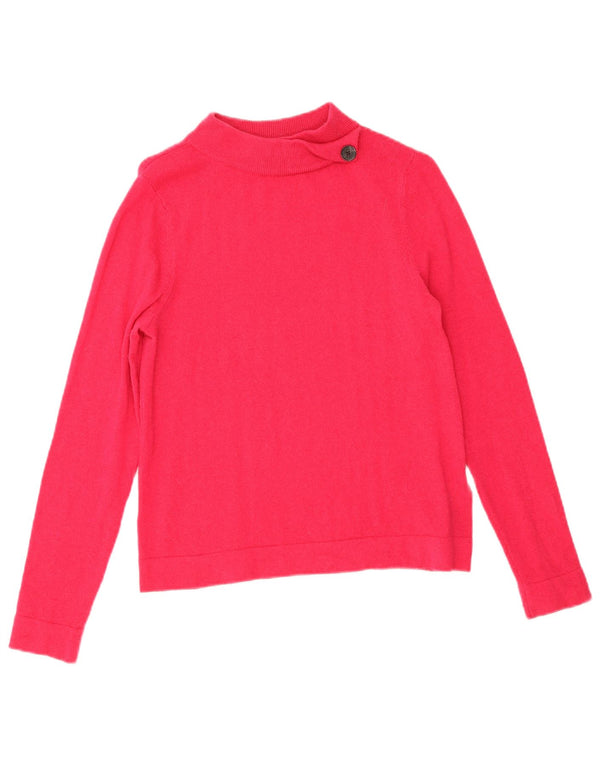 Maglione da donna Hobbs con collo alto e maglione UK 10 piccolo in lana merino rosa