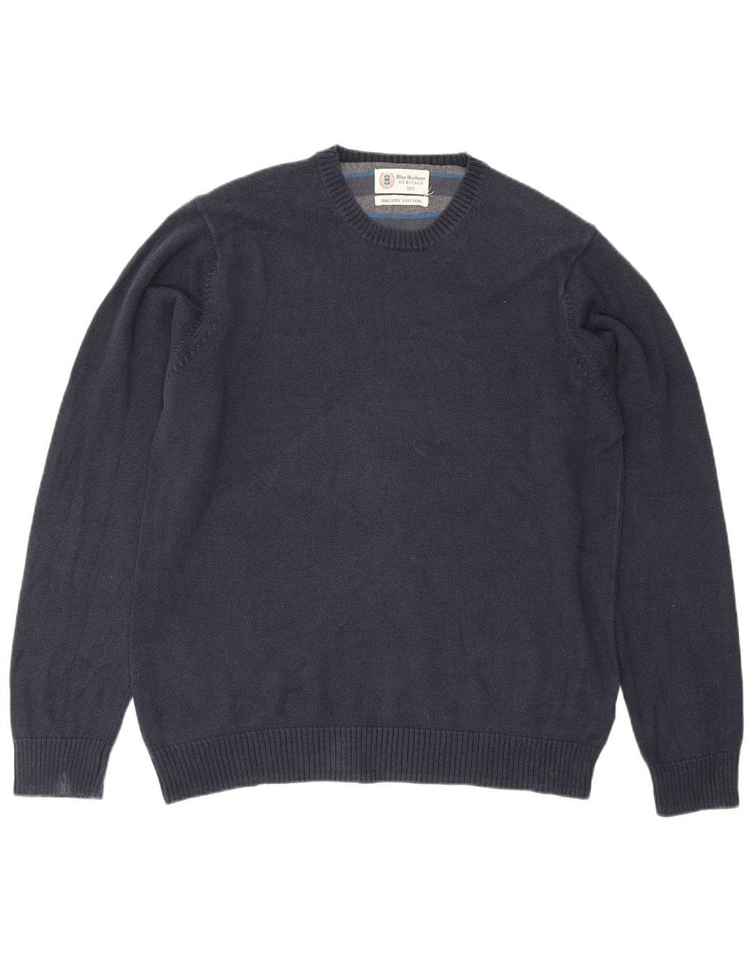 Maglione maglione girocollo da uomo Marks & Spencer cotone medio blu navy