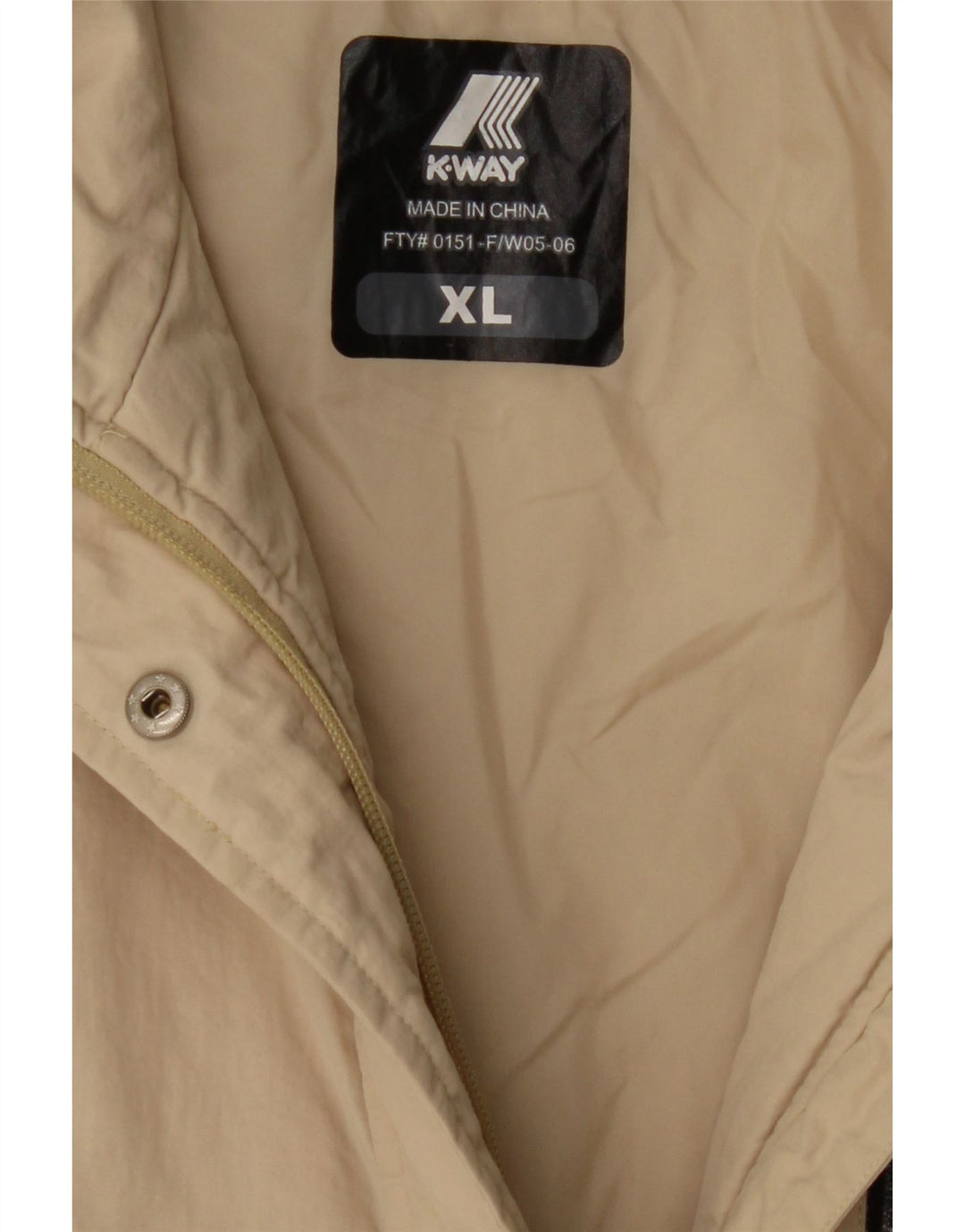 K-WAY Womens Windbreaker Jacket UK 18 XL Beige Vintage K-Way and Second-Hand K-Way from Messina Hembry 