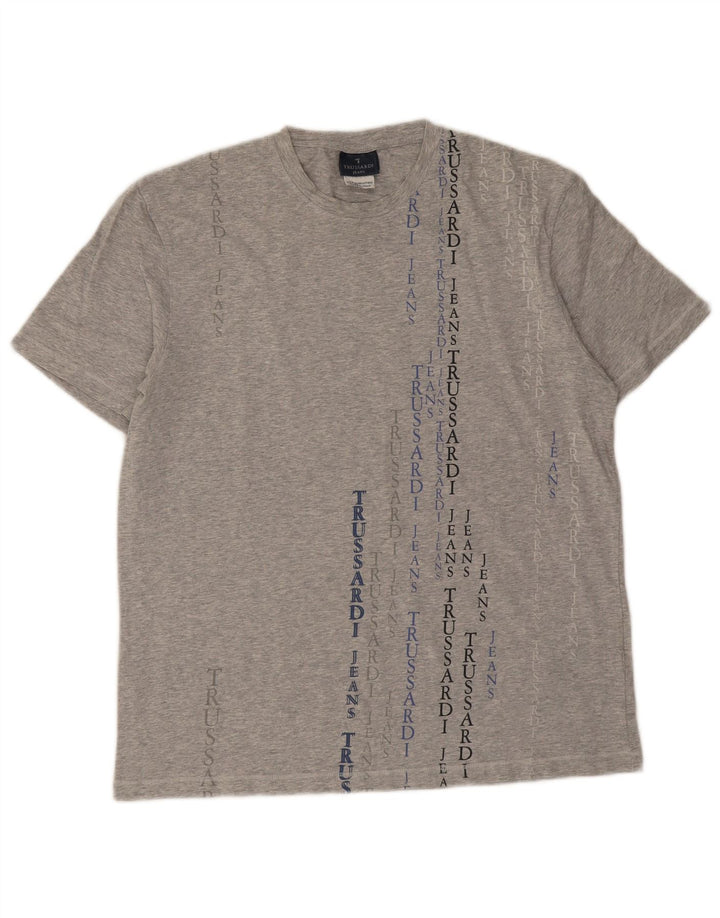 T-shirt grafica da uomo Trussardi Jeans Top Large grigio screziato