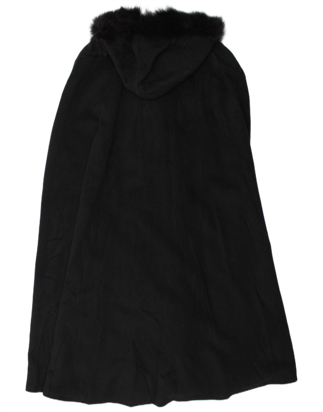 Cappotto vintage da donna con cappuccio con cappuccio, taglia unica, nero