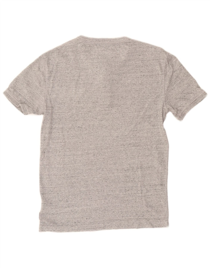 T-shirt da uomo Superdry Top grande in cotone chiazzato grigio