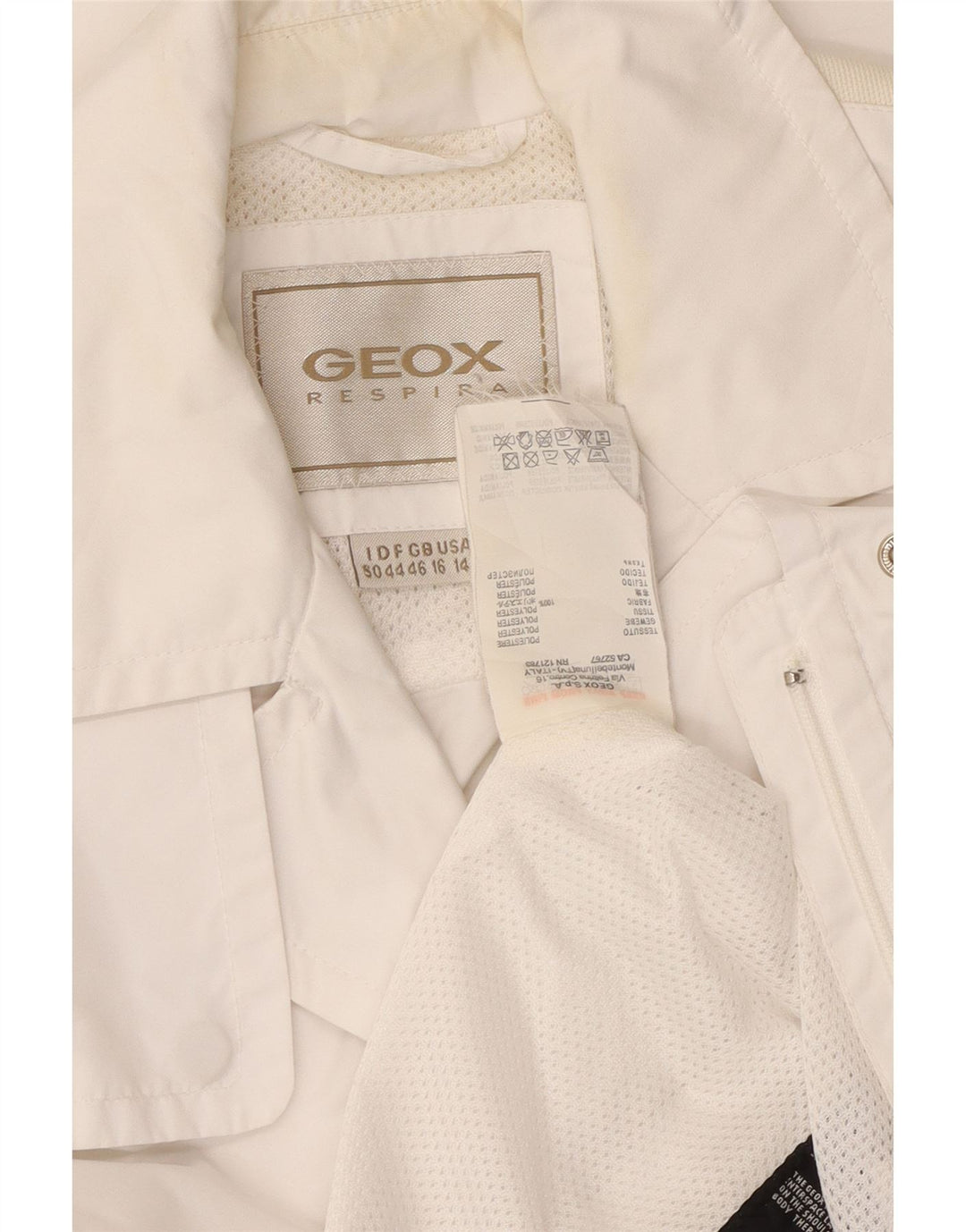 GEOX Womens Respira Bomber Jacket UK 16 Large White Polyester