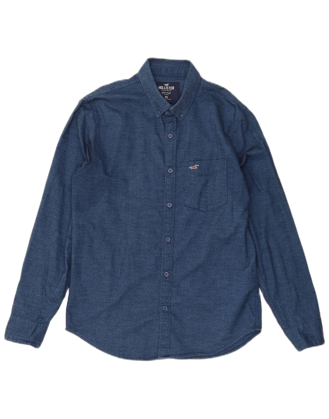 Camicia Hollister da uomo XS in cotone blu navy