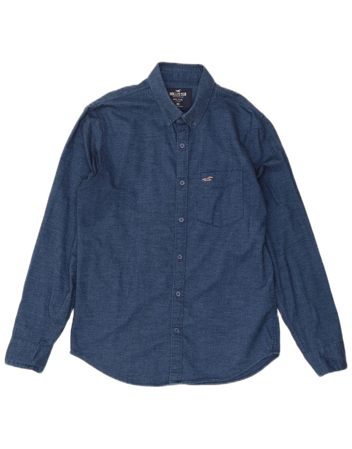 Camicia Hollister da uomo XS in cotone blu navy
