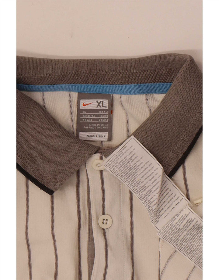 Polo Nike da uomo XL in cotone a righe bianche