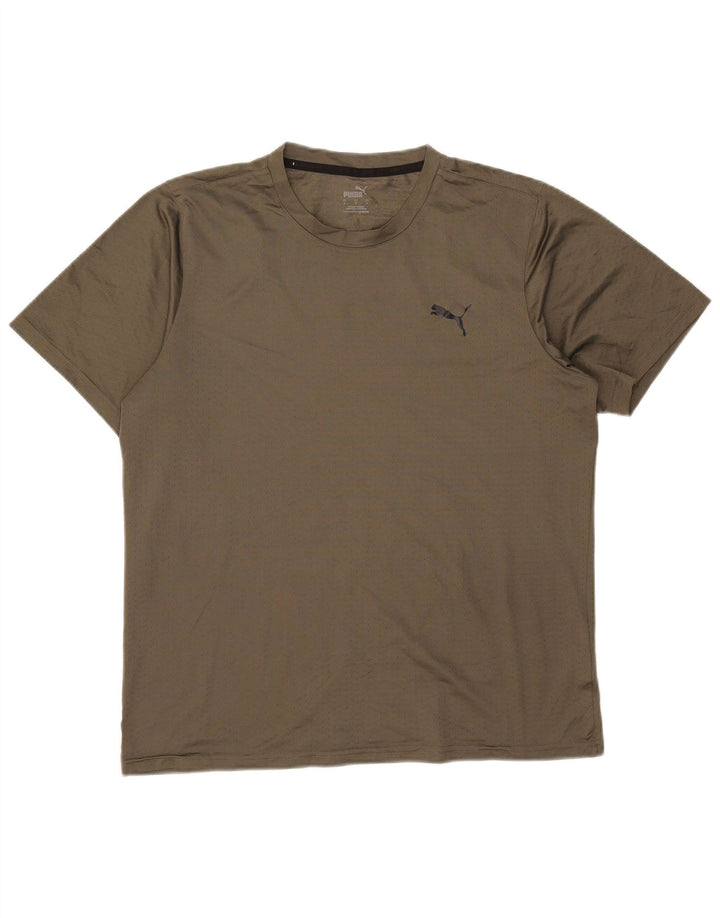 T-shirt da uomo Puma Top Large in poliestere kaki