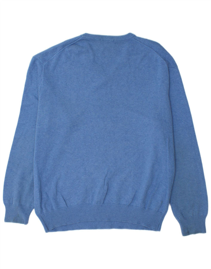 GANT Maglione da uomo con scollo a V XL in cotone blu