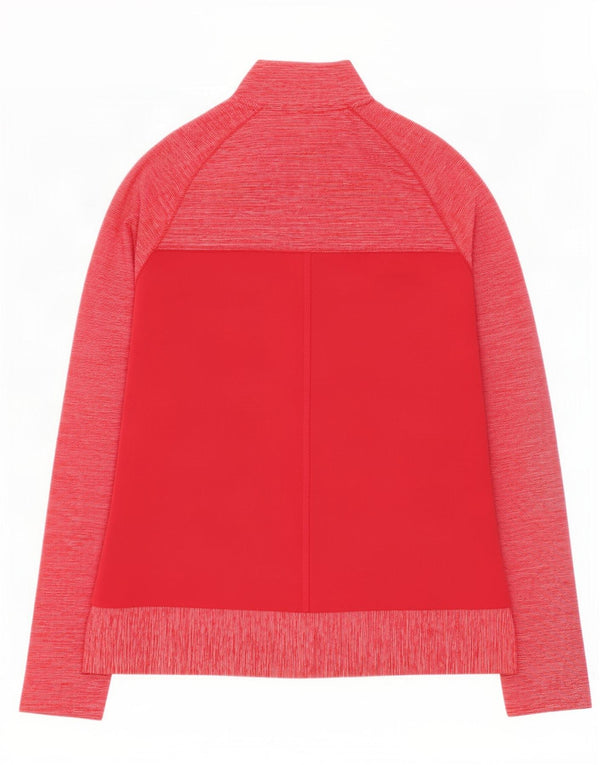 Top da tuta da donna Adidas con zip sul collo e pullover UK 16 grande rosso chiazzato