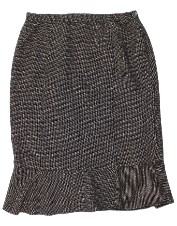 Gonna a tromba da donna Eastex UK 12 media W30 poliestere blu navy