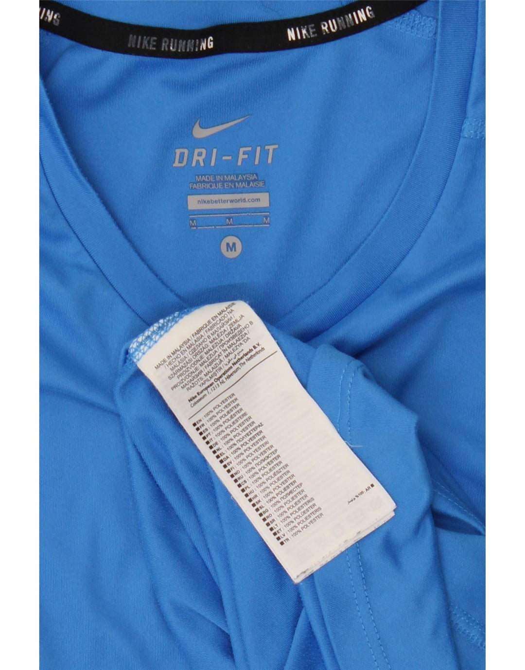 T-shirt Nike Dri Fit da uomo, top in poliestere blu medio