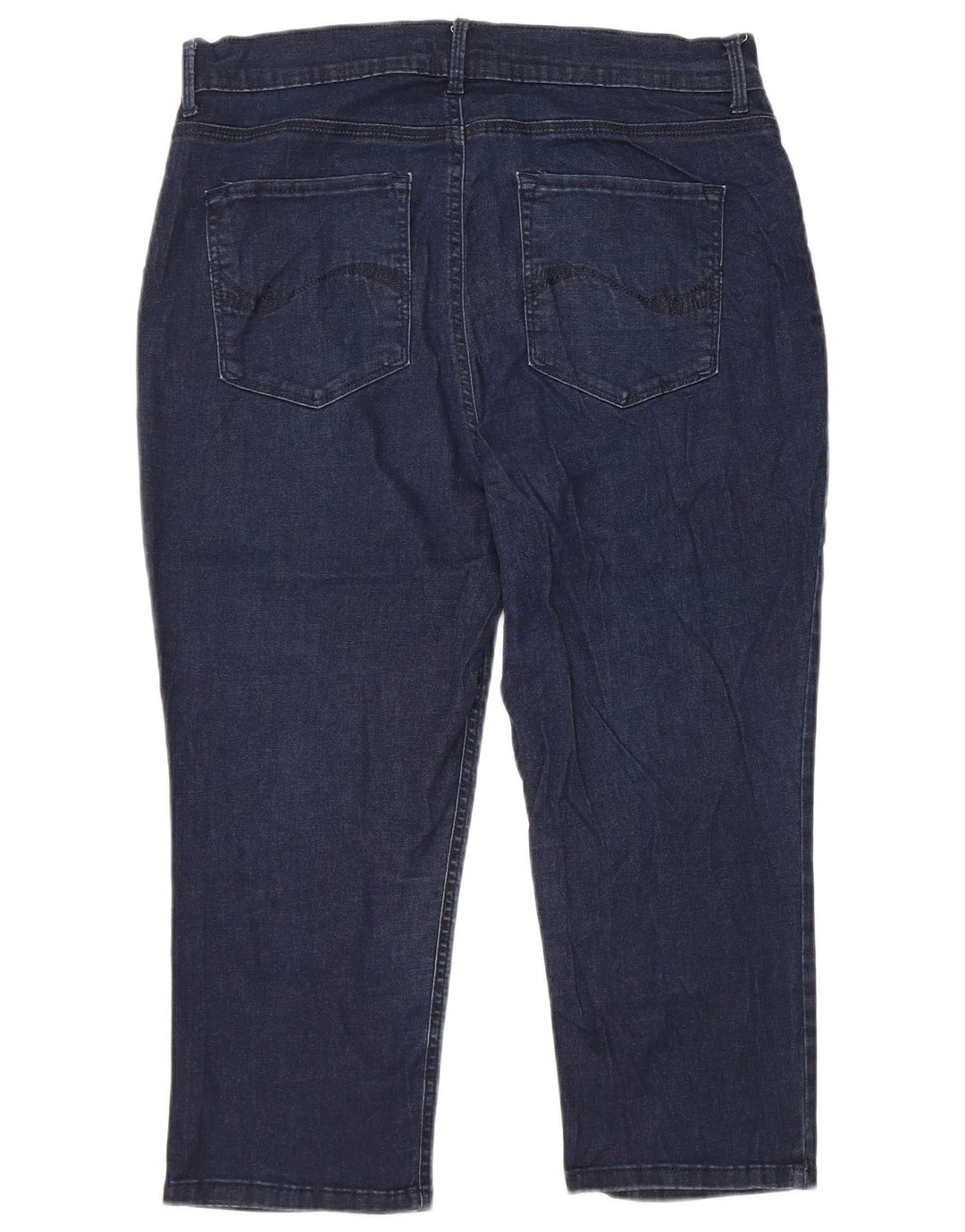 Jeans Capri a vita alta da donna LEE Easy Fit US 16 2XL W34 L21 Blu Navy