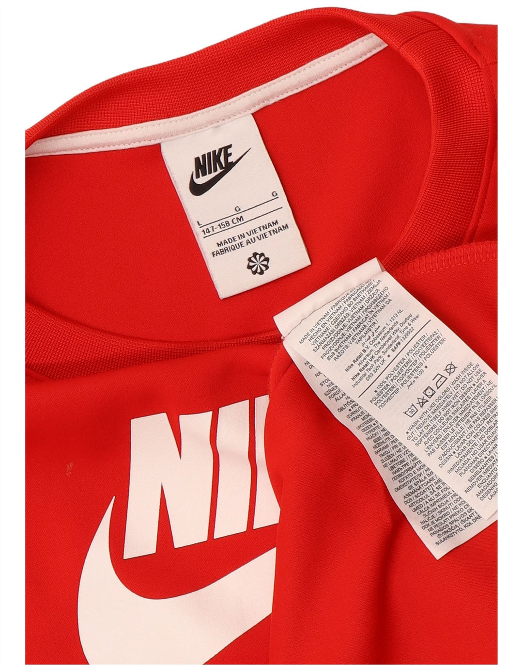 Top grafico NIKE da ragazzo a maniche lunghe 12-13 anni Large rosso color block