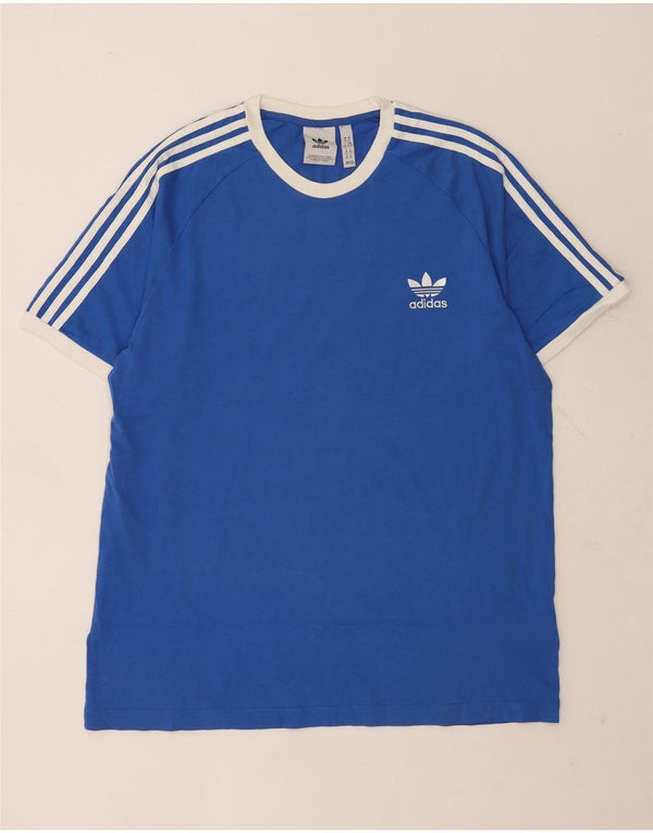 T-shirt da uomo Adidas Top XL in cotone blu