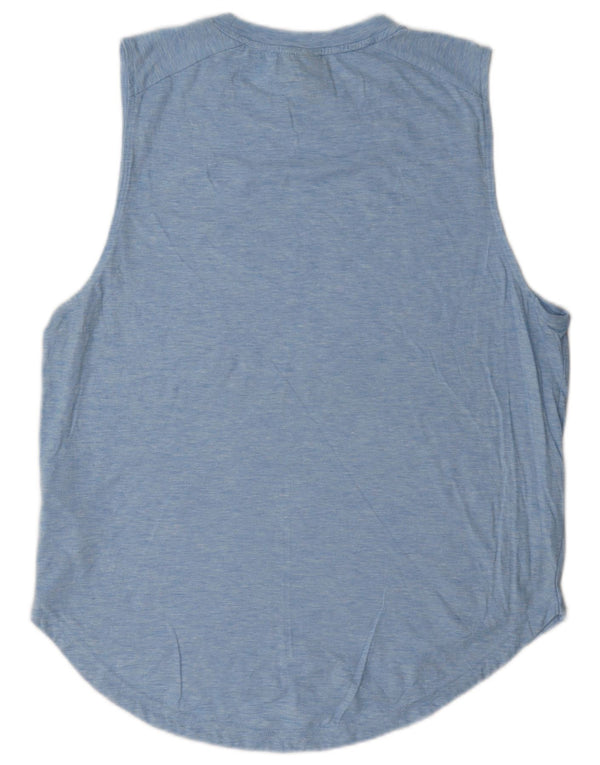 Canotta grafica da donna Adidas UK 16/18 grande cotone blu