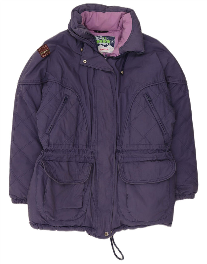 DIADORA Giacca imbottita oversize da donna UK 10 Small Blu Navy Poliestere