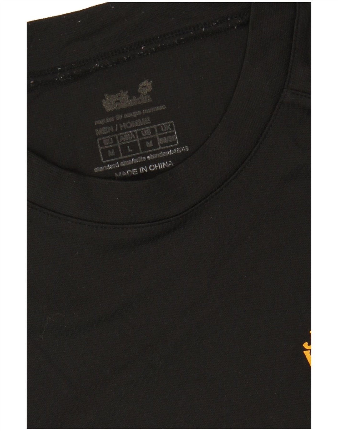 JACK WOLFSKIN Mens Graphic T-Shirt Top UK 36/38 Medium Black
