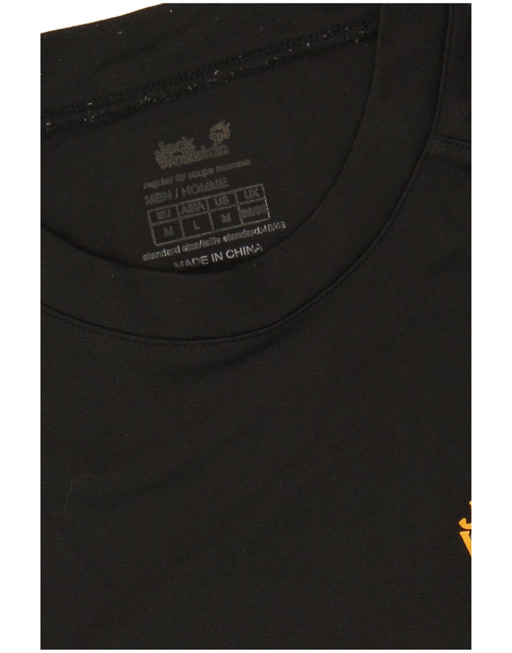 JACK WOLFSKIN Mens Graphic T-Shirt Top UK 36/38 Medium Black