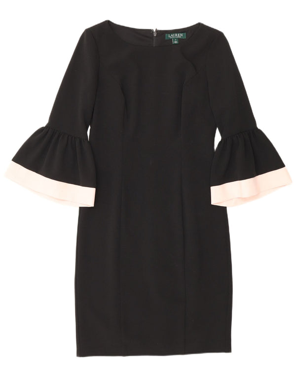 Abito tubino manica 3/4 da donna Ralph Lauren US 0 XS color block nero