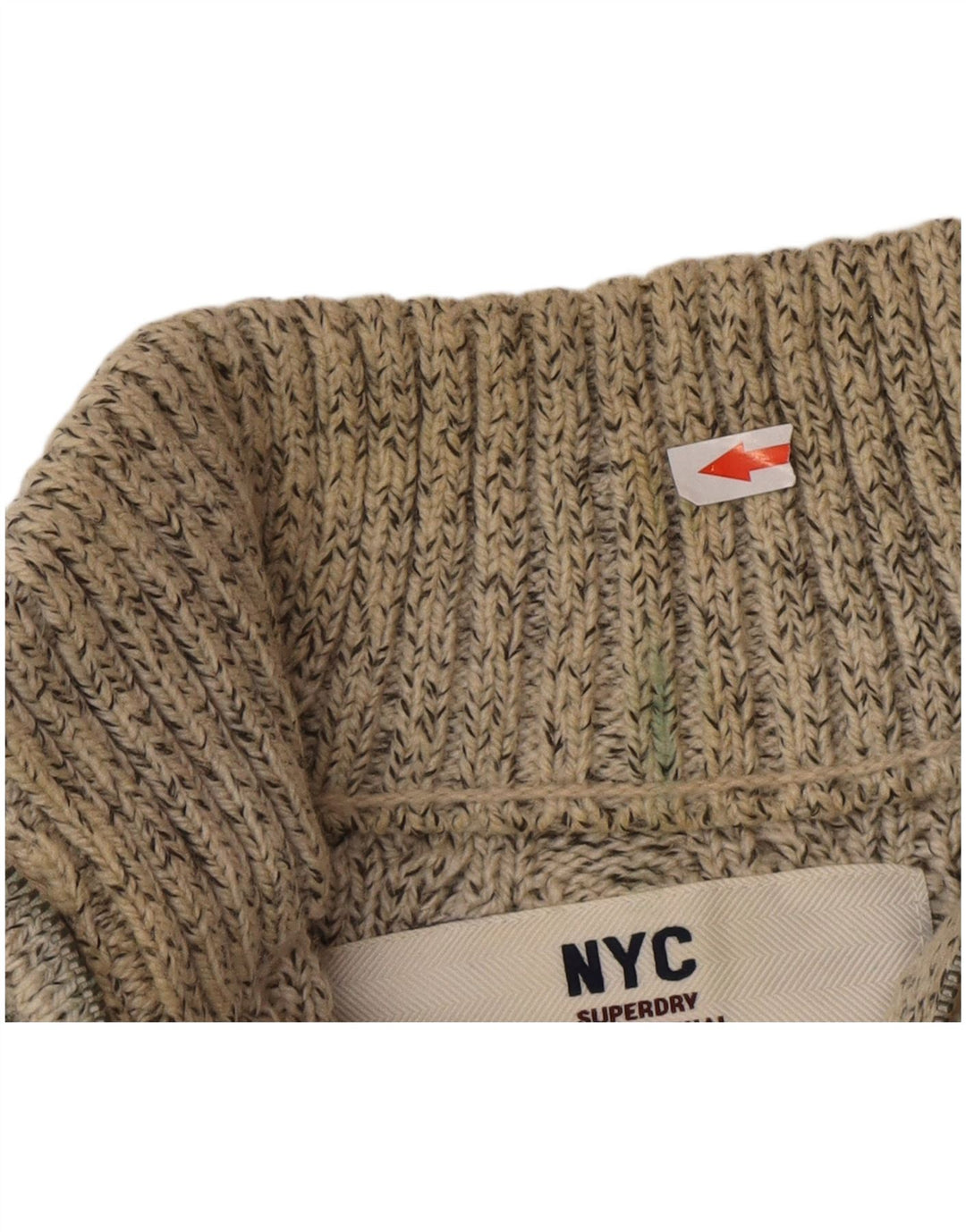 Maglione da uomo con collo con zip Superdry Acrilico chiazzato grigio medio