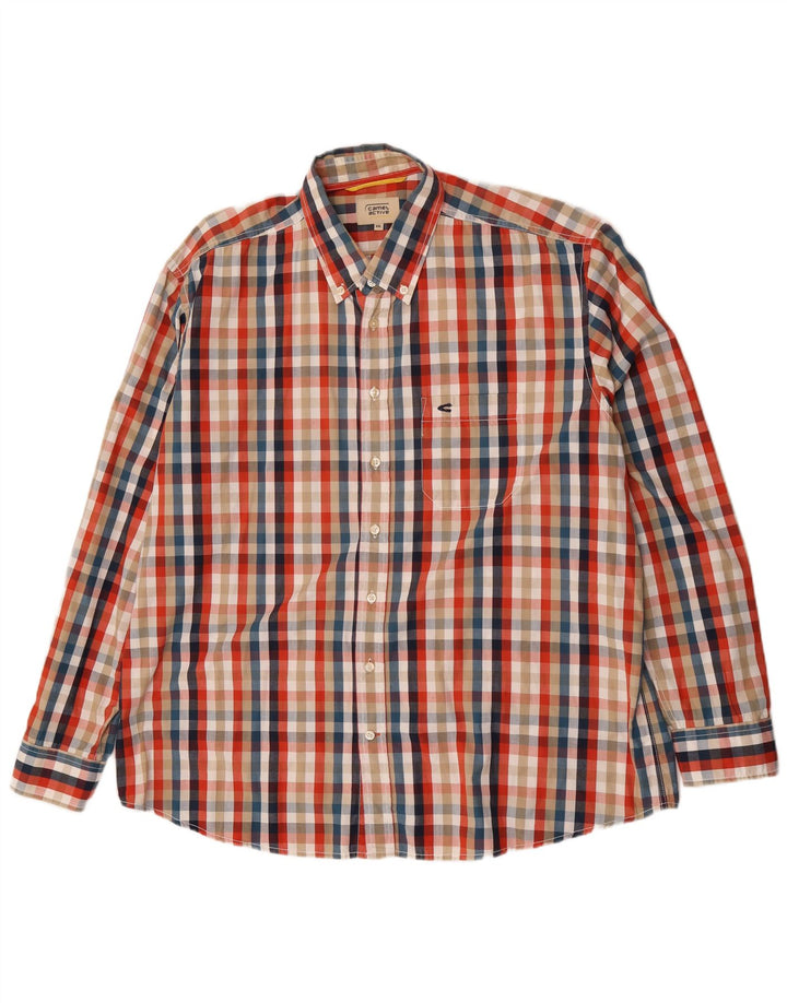 Camicia a quadri da uomo Camel Active 2XL in cotone a quadri multicolore