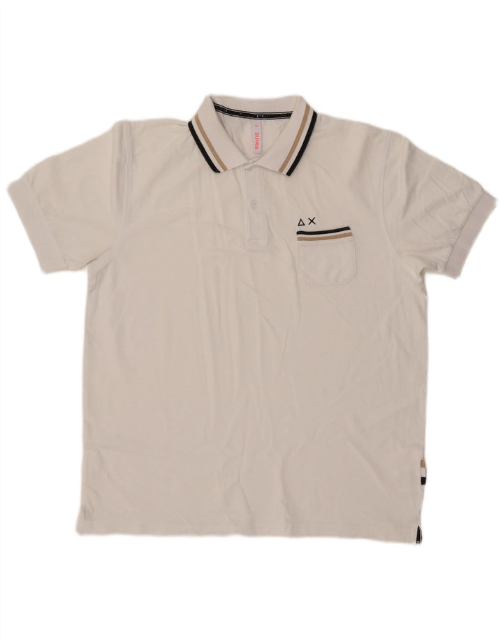Polo da uomo Sun68 XL in cotone bianco