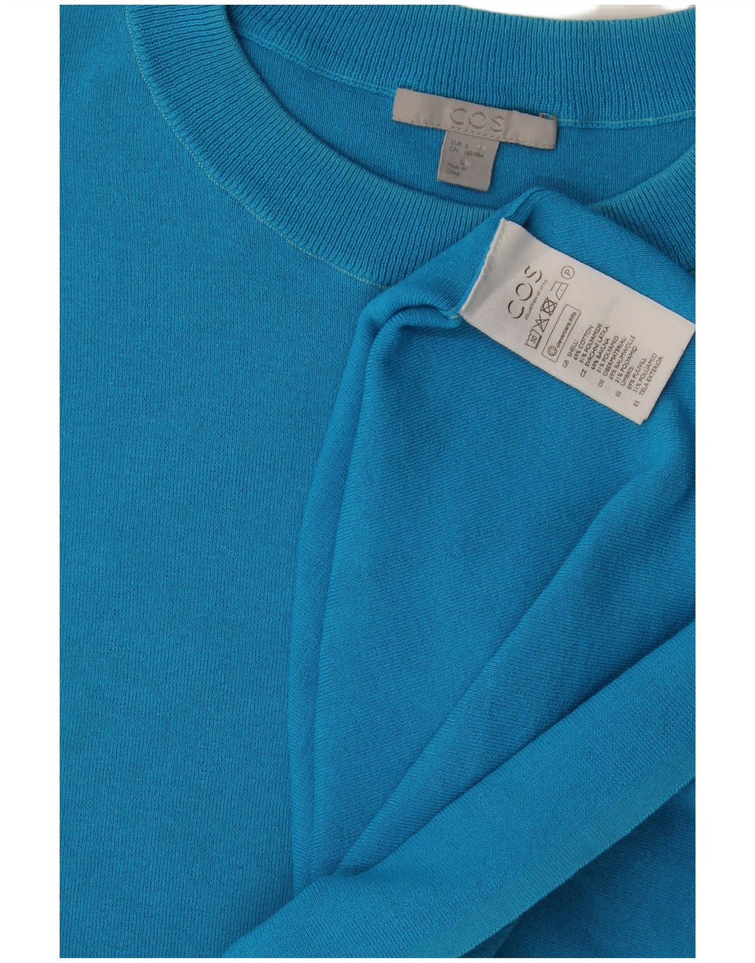 T-shirt da uomo ampia e vestibilità ampia, piccola, in cotone blu