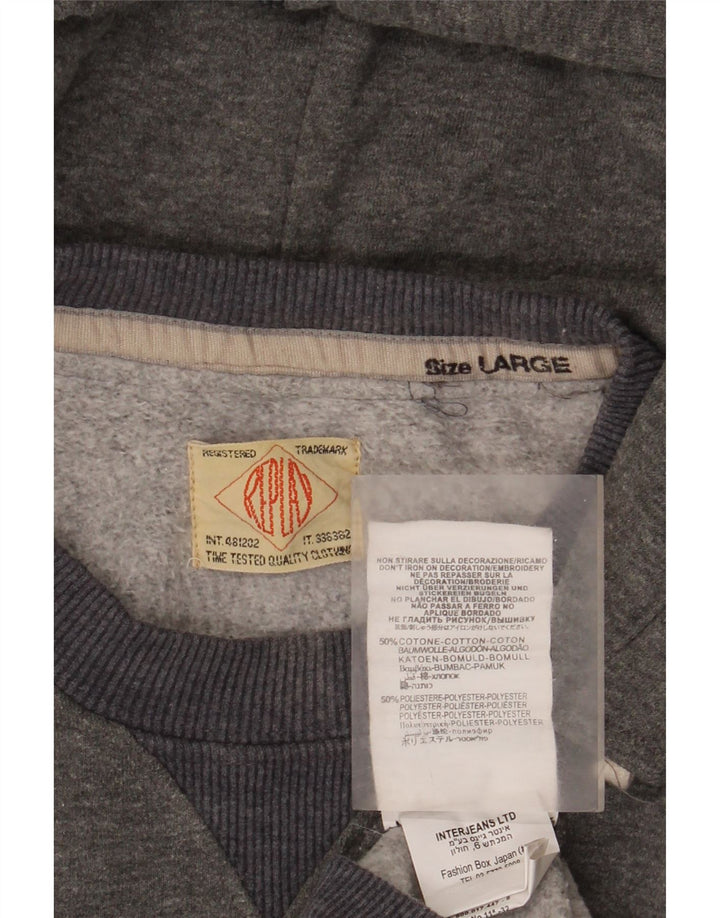 Maglione con cappuccio grafico da uomo Replay grande in cotone grigio