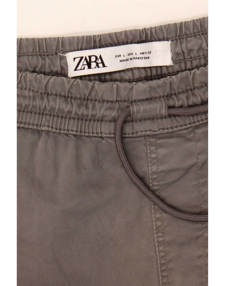 Pantaloni chino da jogging da donna Zara grandi W32 L27 grigi