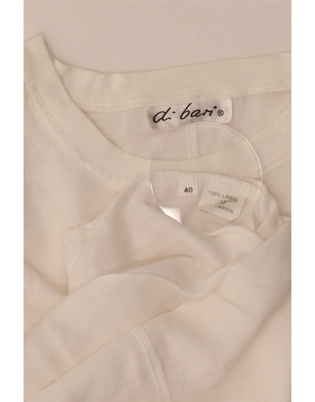 T-shirt grafica oversize da donna Di Bari Top EU 40 Lino bianco medio