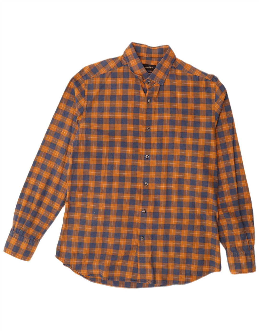 Camicia da uomo in flanella Massimo Dutti a quadri arancioni grandi