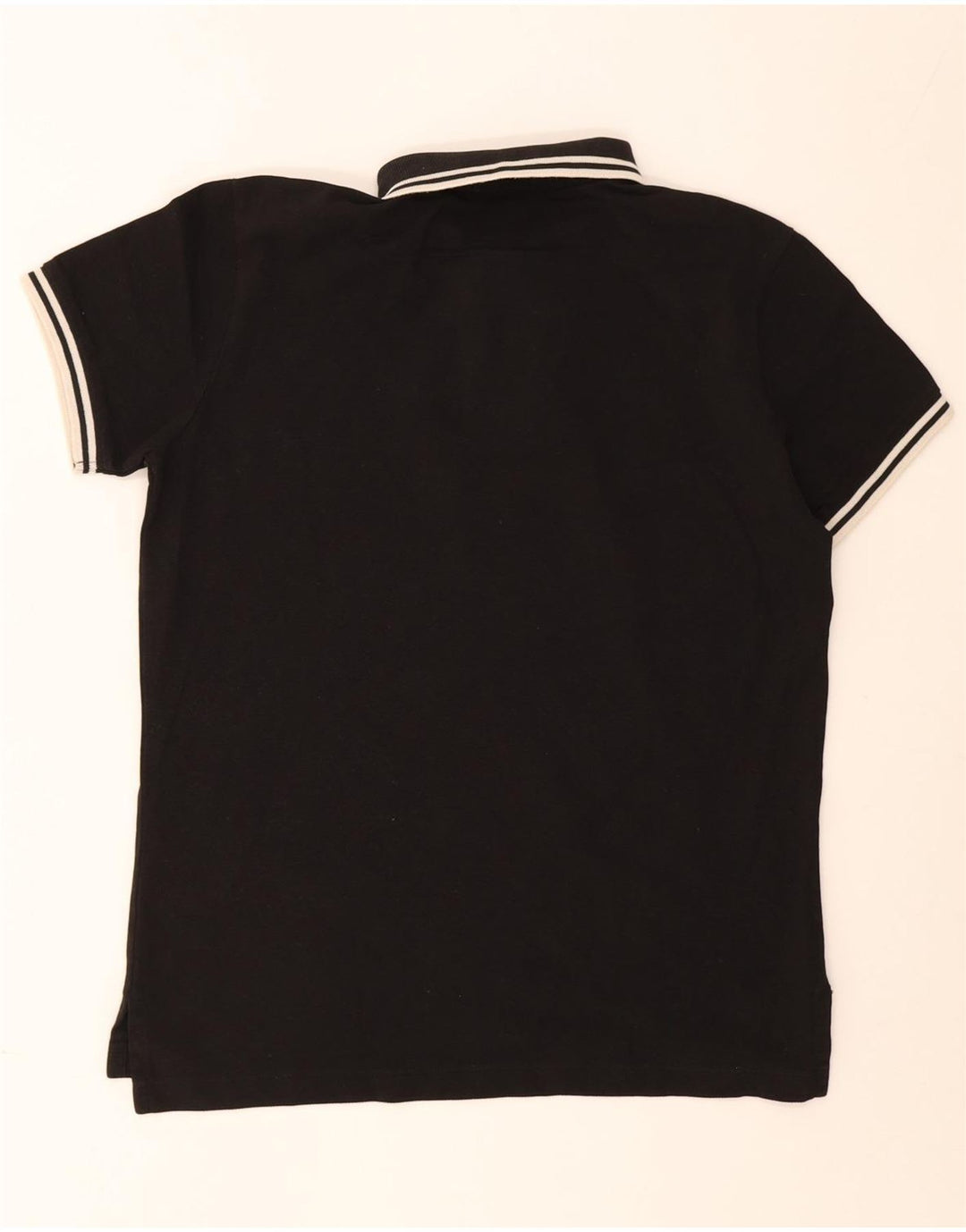 Polo da uomo Jeckerson in cotone a righe nere medie