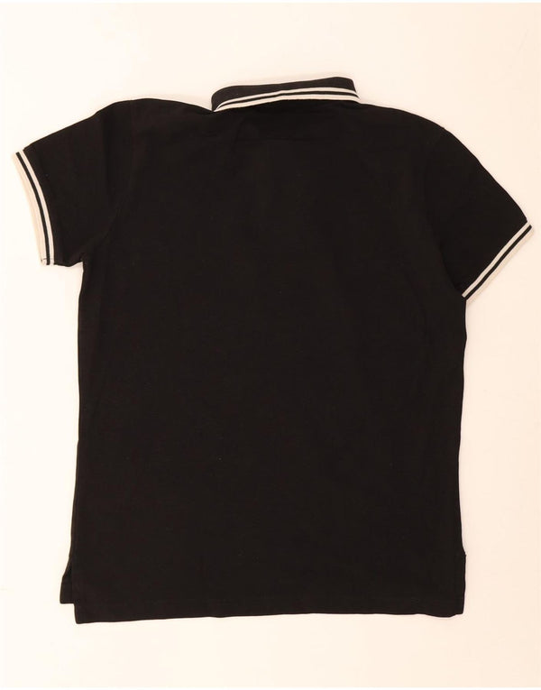 Polo da uomo Jeckerson in cotone a righe nere medie