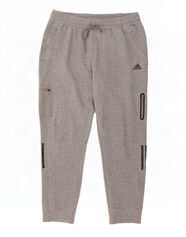 Pantaloni da tuta da uomo Adidas Cargo Joggers grandi in cotone chiazzato grigio