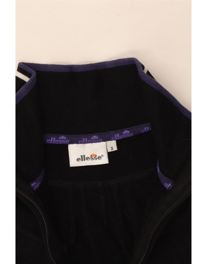 ELLESSE Womens Tracksuit Top Jacket UK 10 Small Black Cotton Vintage Ellesse and Second-Hand Ellesse from Messina Hembry 