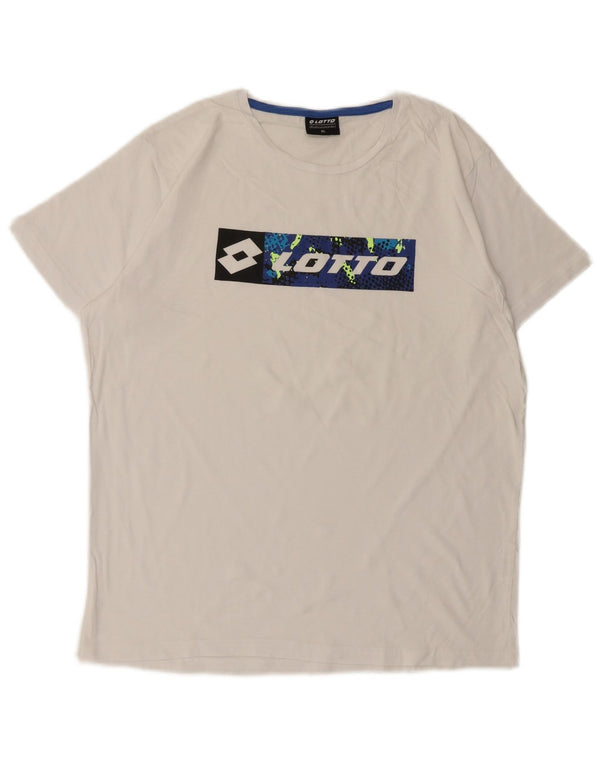 Lotto Womens Graphic T-Shirt Top UK 18 XL White Cotton