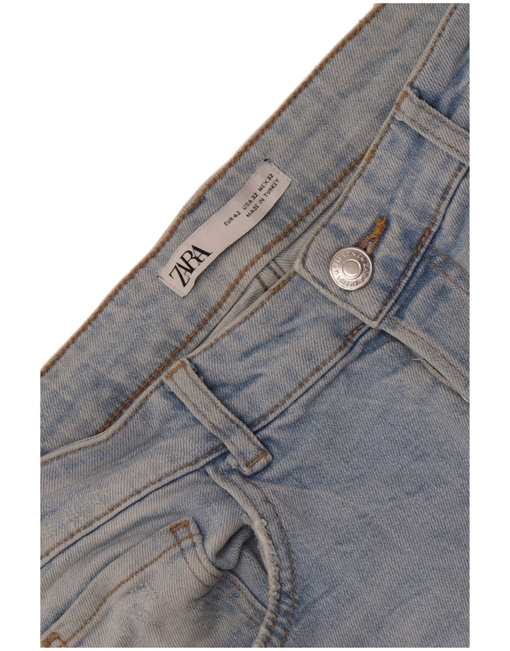 Jeans slim invecchiati da uomo Zara EU 42 Large W32 L26 Blu